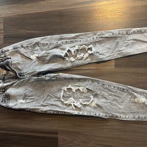 Distressed Gray Jeans